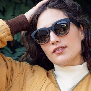 TOMS Women's Florentine Round Sunglasses, Matte Black